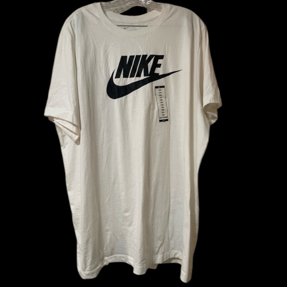 NWT: NIKE Short Sleeve White Shirt Black Writing Size 2XL